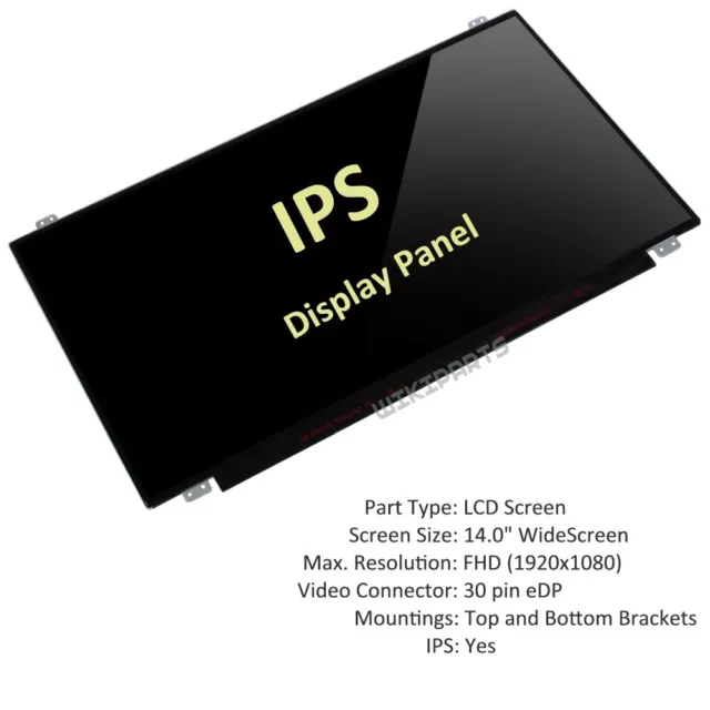 DELL DP/N DCN-06TH09 6TH09 Replacement 14" LED LCD Screen FHD IPS Display Panel