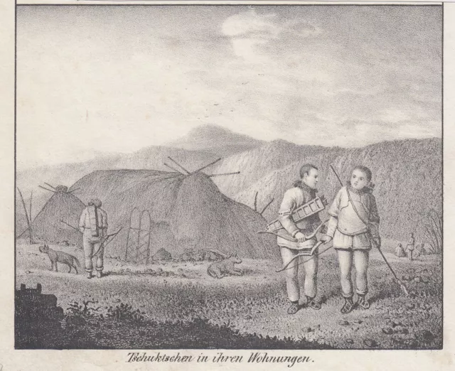 Canadá Ethnologie Pueblo Original Litografía Völkergalerie 1840