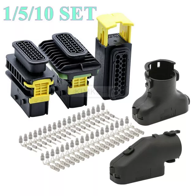 18 Way/Pin TE HDSCS Automotive Male Female Waterproof Connector Plug Socket Kit