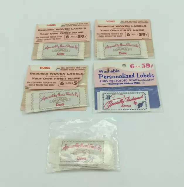 Lot of (30) Doris Personalized Sewing Labels, York Labels, Burlington Mills
