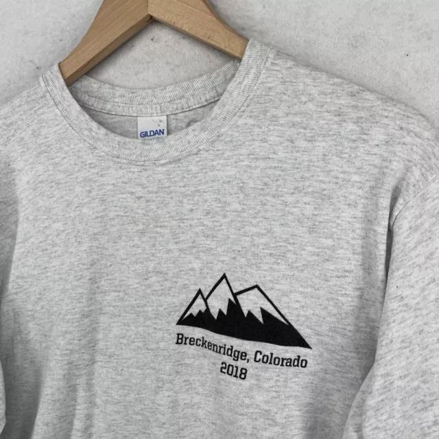 BRECKENRIDGE COLORADO 2018 Shirt Mens M Ski Resort Cotton Blend Long Sleeve Gray