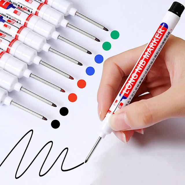 Pluma marcadores de cabeza larga de tinta de 20 mm marcador de orificio profundo multipropósito carpintería Pe KY