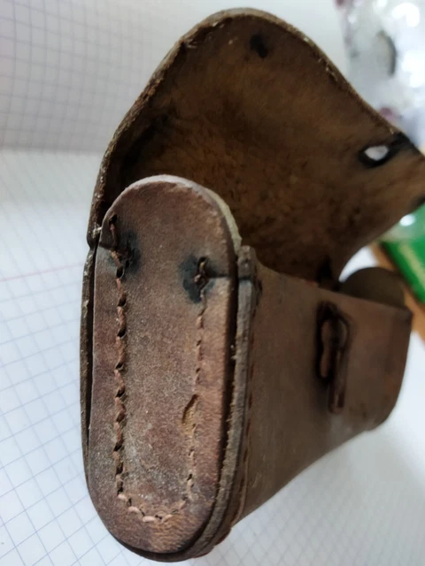 Sacoche Outils Vélo Ancienne En Cuir Vintage - Fabrication Française (Années 1970)