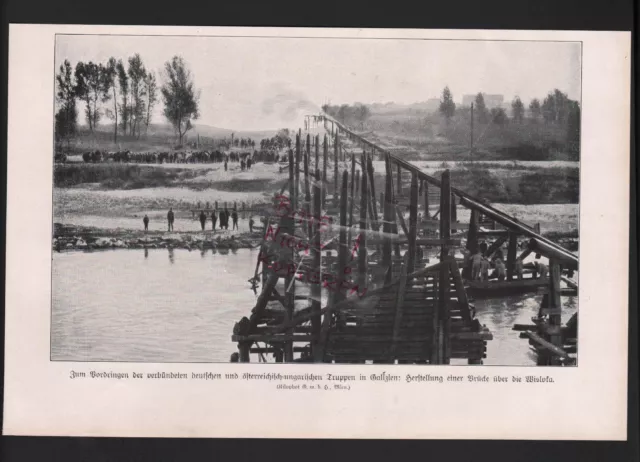 1915 Bilddokument Bildnis Herstellung einer Brücke über die Wisloka WWI