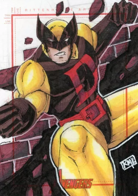 Marvels Greatest Heroes 2012 Color Sketch Card by Kincaid - Demolition Man ???