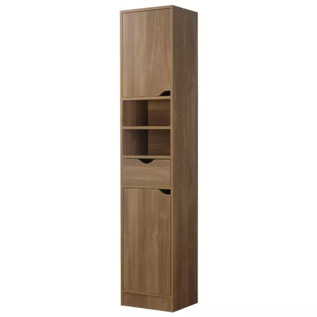 Ventura Wooden Tall 2 Door 1 Drawer Shelves Bathroom Cabinet Storage Unit Modern