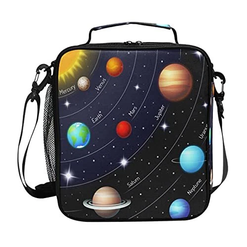 Solar System Planets Kids Lunch Bags for Girls Boys Kid's Insulated Lunch Box...