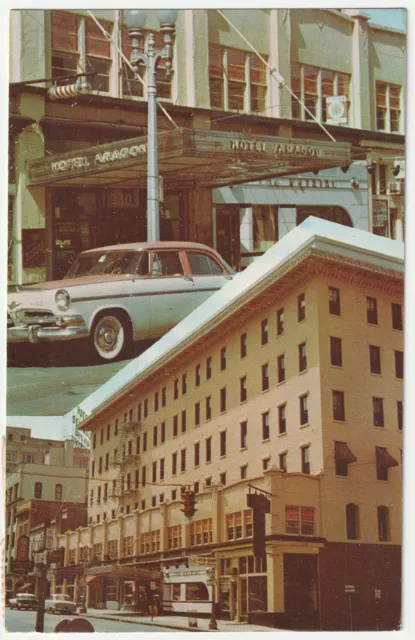 c1950s Aragon Hotel Downtown MCM Car Vintage Jacksonville Florida FL Postcard