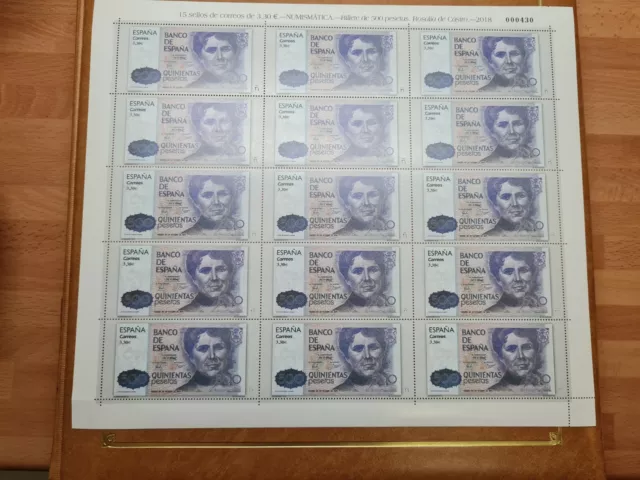 España Spain Minipliego 95i 2018 Banco de España billete 500 Pesetas Super Lujo.