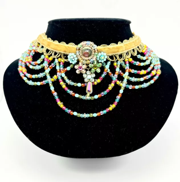 Beautiful Necklace With  Colorful Beads And Crystals By Michal Negrin Unique. 3