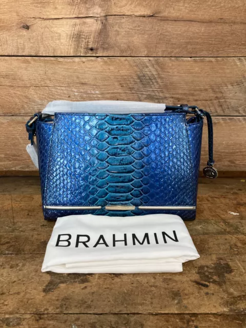Brahmin Large Duxbury Electric Blue Ateague Leather Satchel & Ady