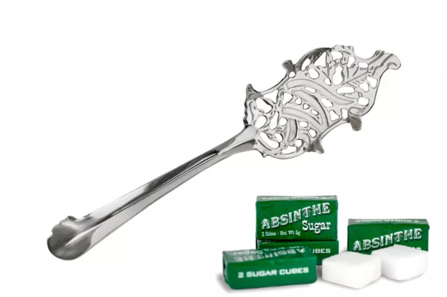 Cuillere Feuille A Absinthe & 10 Morceaux De Sucre (5 Cubes Enveloppe) !!!