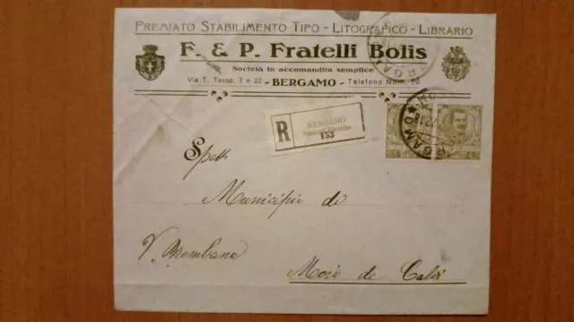 Storia Postale - Regno - Raccomandata Da Bergamo Con 45 Cent. Floreale