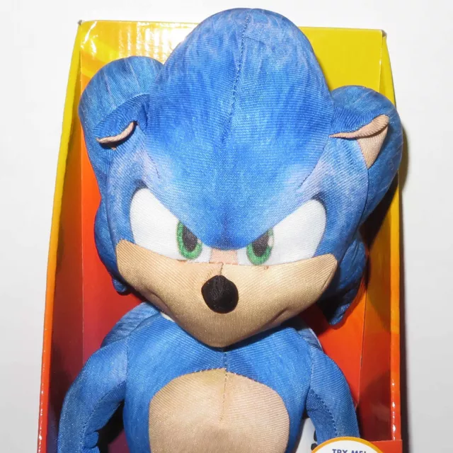 BRANDNEU 13& 33 cm SPRECHENDER SONIC DER IGEL FILM PLÜSCHTIER