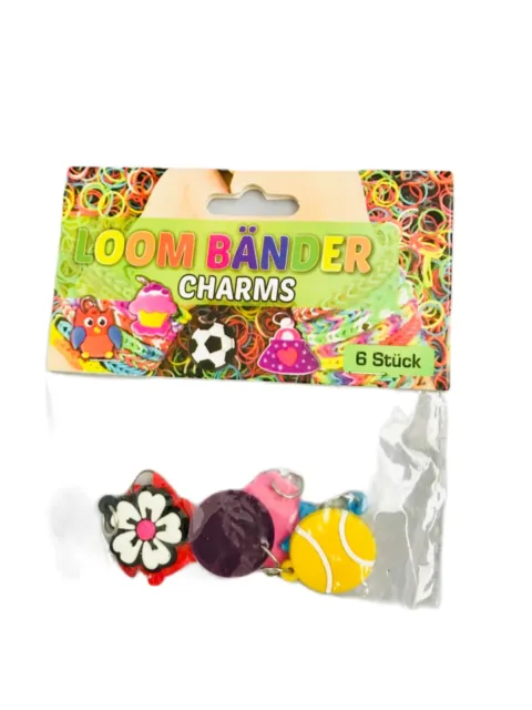 Loom bander charms 6 pieces peace flowers  ☮️  🌸Yellow Red Purple Owl Cupcake