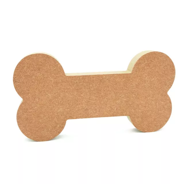 Freestanding Bone shape MDF wooden craft blanks diy 18mm large decoration dog