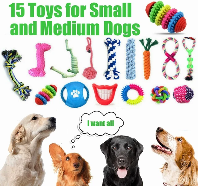 15 tlg Hunde Spielzeug Set Kauspielzeug aus Seil Interaktives Pet Dog Welpen Toy