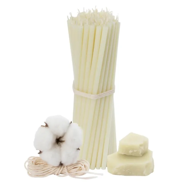 20 pcs Diveevo Church beeswax candles №140 ritual candles in white 5.9 inch