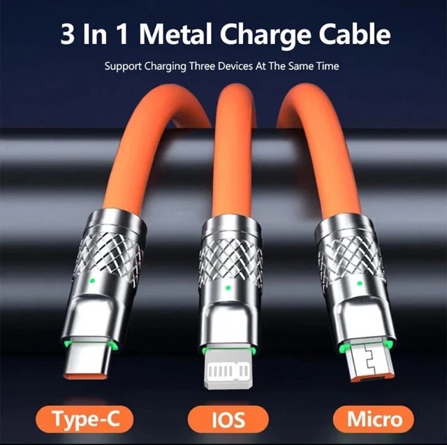 thumbnail image 2 of 4-in-1 Multi USB Charging Cable Fast Charger Cord For IPhone, Type C, Micro USB – Universal 2 of 6