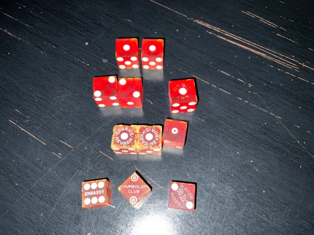 Vintage Casino Dice Northern Nevada Wagon Wheel, Mapes, Money Tree, Orbit Nugget