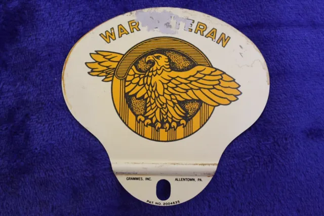 War Veteran License Plate Topper Accessory Badge Sign Ruptured Duck