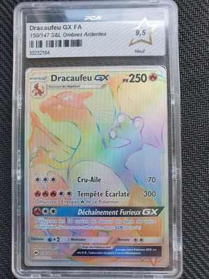 Carte Pokemon Dracaufeu GX 150/147 SL03 Ombres Ardentes PCA 9.5 Neuf FR