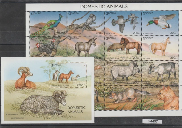 Uganda 1995 Fauna Tiere 12 Val Bf MNH MF94497