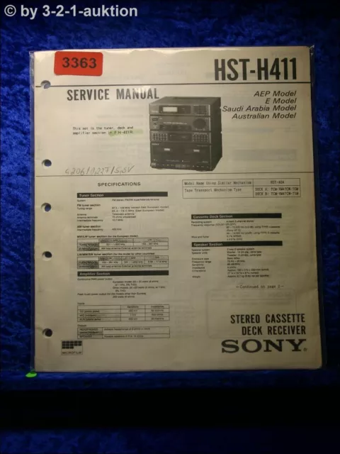 Sony Service Manual HST H411 Component System  (#3363)