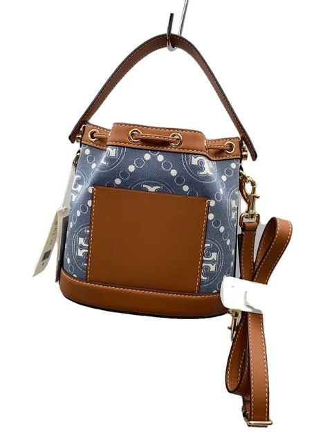 time_inc Timc Inc.® / Bucket Shoulder TORY BURCH MONOGRAM Bucket Bag Shoulder Bag Leather Blue