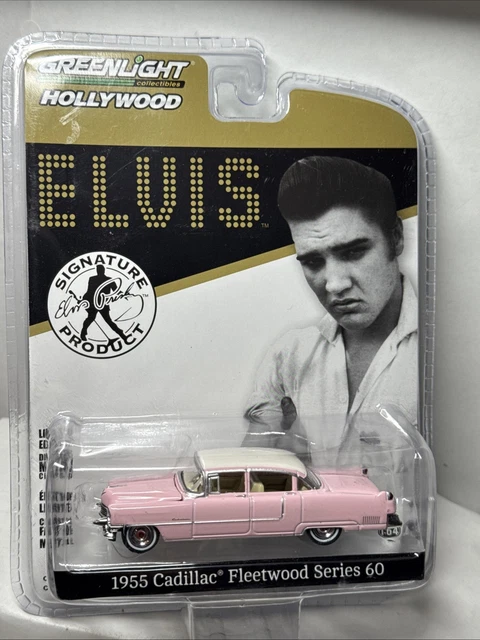 Modèle Réduit Cadillac Fleetwood 1955 Rose Elvis - Greenlight 1:64, édition Collector