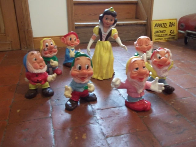 Figurine Ancienne Blanche Neige Et 5 Nains - Jouet Vintage