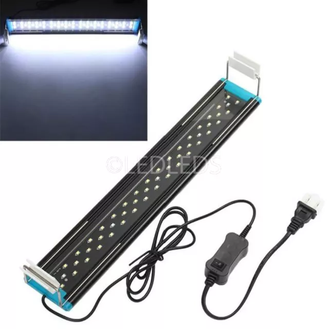 Lampada Plafoniera 40Cm 30 Led 40-50Cm Acquario Luce Bianca Blu Pesci Piante