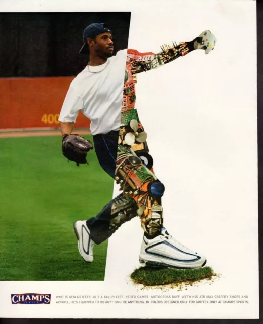 Vintage print ad advertisement Fashion shoe NIKE Ken Griffey Jr. Baseball Champs