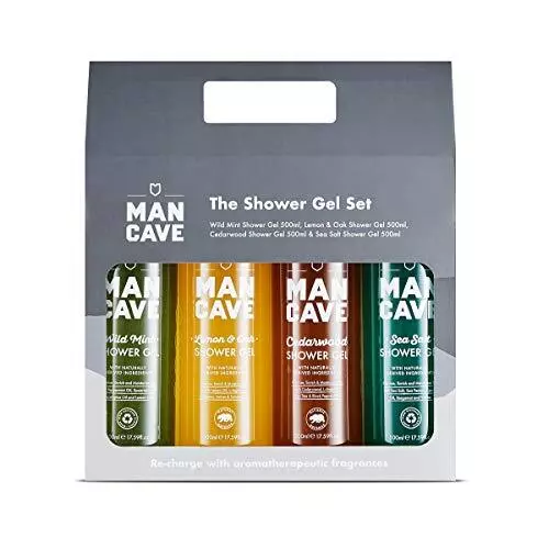 Men's Ultra-Premium Shower Gel Fragrance Gift Set, Featuring 4 x 500ml