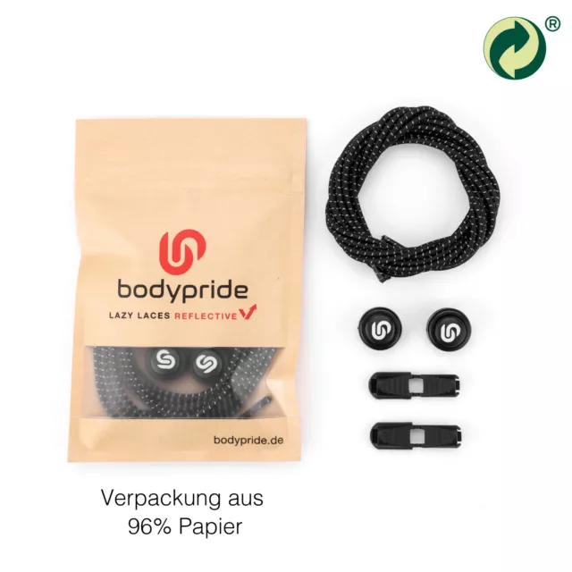 bodypride® Lazy Laces, Elastische Schnellverschluss - Schnürsenkel ohne Binden 2