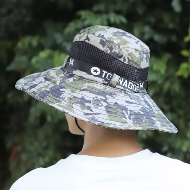 Camouflage Sunscrean Bucket Hat Cotton Outdoor Fishing Cap Man Sun Hat  Camping