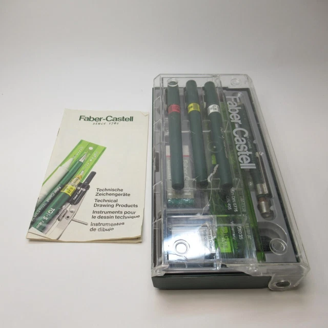 FABER CASTELL TECHNICAL Drawing College Set TG1S Pens And Guide