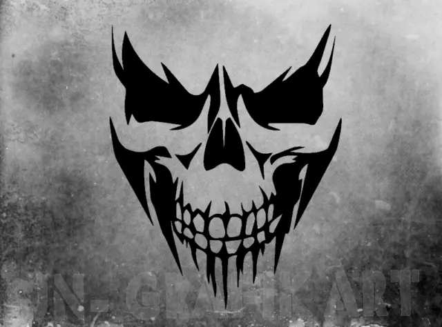 2 Aufkleber Totenkopf Skull Grunge Car Auto Sticker Tuning JDM Decal Horror