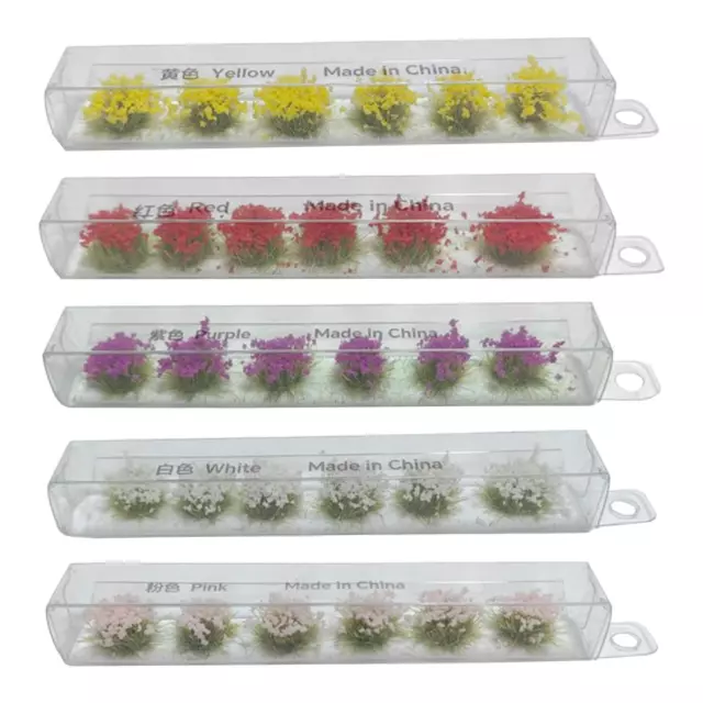 Railway Artificial Grass DIY Miniature Flower Cluster for Railroad Scenery