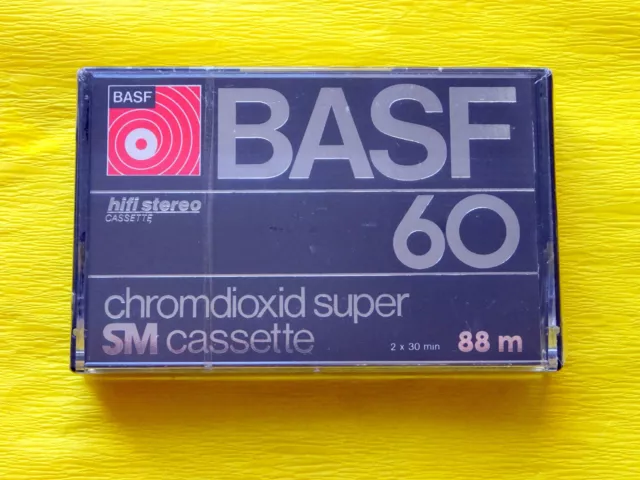1x BASF chromdioxid super 60 SM Cassette Tape 1977 + OVP + SEALED +