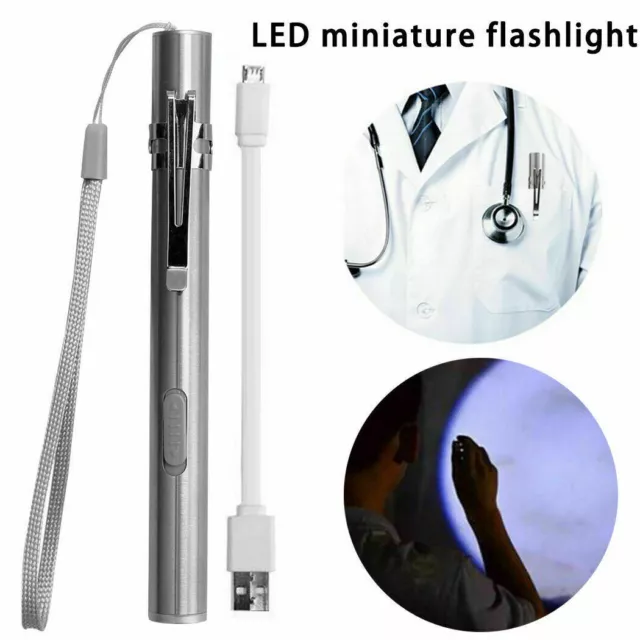 10000LM Mini Super Bright USB Rechargeable Tactical Flashlight Torch LED Pen UK 3