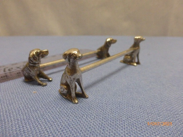 WMF antike Messerbänkchen Tiermotive Hunde um 1900 WMF antike Messerbänkchen Tiermotive Hunde um 1900