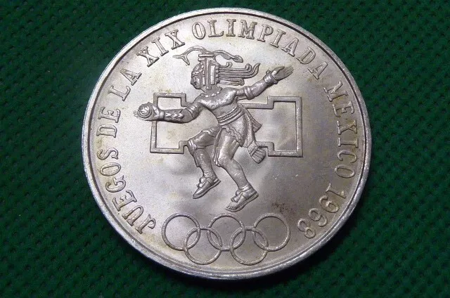 Mexico , Silver 25 Pesos , 1968 , Olympics  (R767)