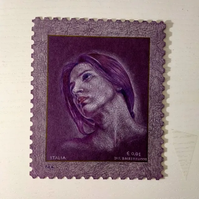 Prova d'autore su carta 15 X 18 cm simil  francobollo a firma Balestruccio  