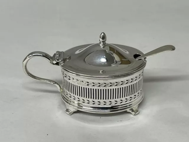 Sterling Silver Pierced  Mustard Pot Birmingham  1960