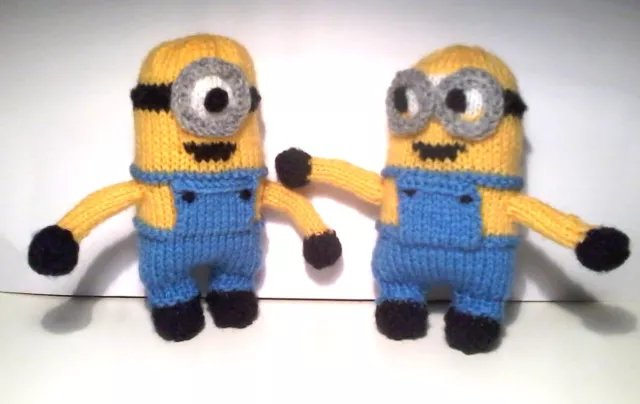 Knitting Pattern 651: 2 Minion Style Toys, Knit Yourself, Child Safe Pattern