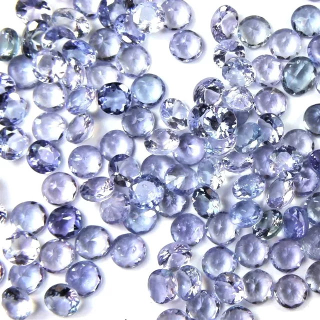 Wholesale Lot 3mm to 5mm Round Facet Natural Tanzanite Loose Calibrated Gemstone