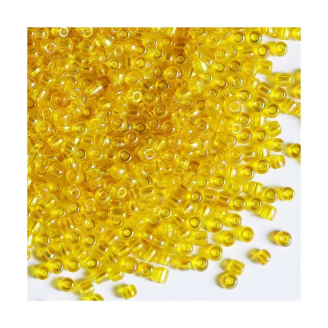 Bulk 4mmYellow Seed Beads for Jewelry Making 110 Grams About 1600pcs,6/0 Glas...