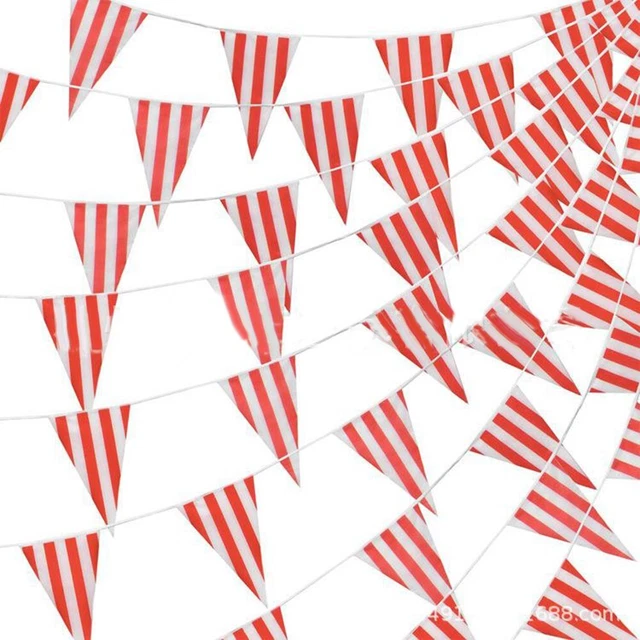 Flags Striped Multiple Occasions Plastic Romantic Rope Triangle Bunting