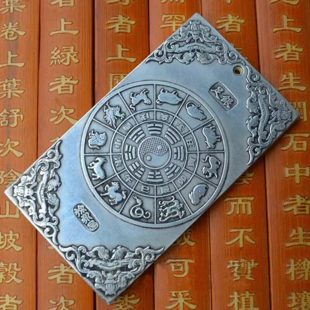 Tibet Silver Dragon Lucky Amulet Pendant Collectible Gift 2